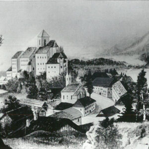 Pfarrkirche_Arnoldstein_mit_Kloster_vor_1883